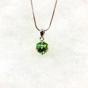 Bundle 3 for $45. Lime green crystal cube pendant